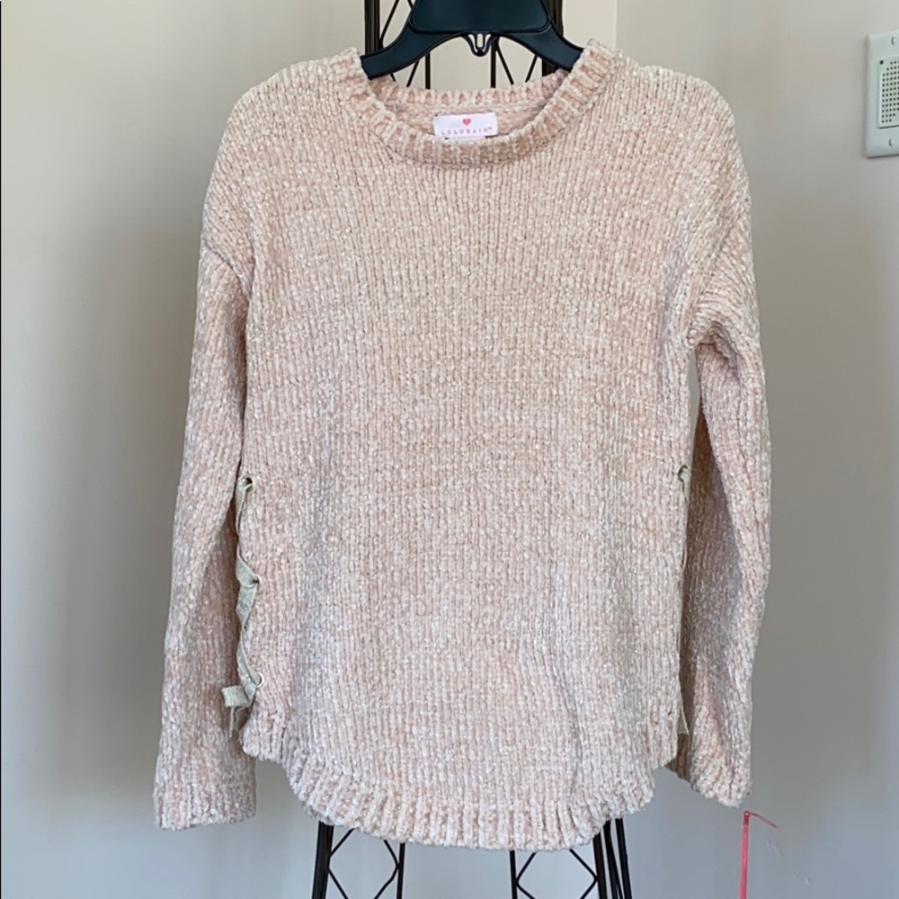 Lulurain girls light pink sweater
